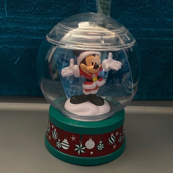 Disney Other - Santa Mickey Mouse Snow Globe Sipper Disney Parks 2022